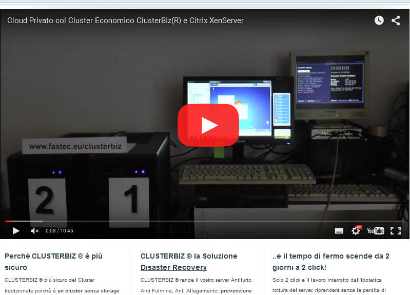 Video su YouTube del Sistema Cluster Economico ClusterBiz